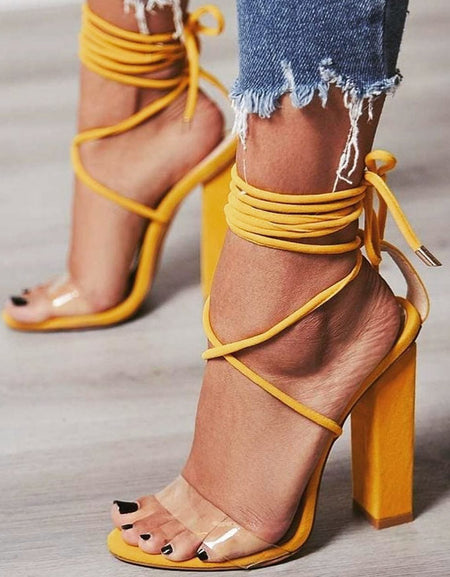 Sandália bloco vinil